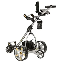 BAT-CADDY ELECTRIC GOLF CADDY X3R Sealed Lead 18-Hole Battery Powered Golf Push Cart Titanium Silver