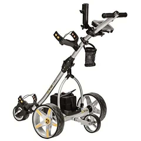 BAT-CADDY ELECTRIC GOLF CADDY X3R Sealed Lead 18-Hole Battery Powered Golf Push Cart Titanium Silver