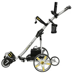 BAT-CADDY ELECTRIC GOLF CADDY X3R Sealed Lead 18-Hole Battery Powered Golf Push Cart Titanium Silver