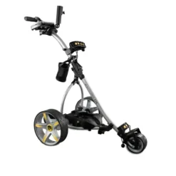 BAT-CADDY ELECTRIC GOLF CADDY X3R Sealed Lead 18-Hole Battery Powered Golf Push Cart Titanium Silver