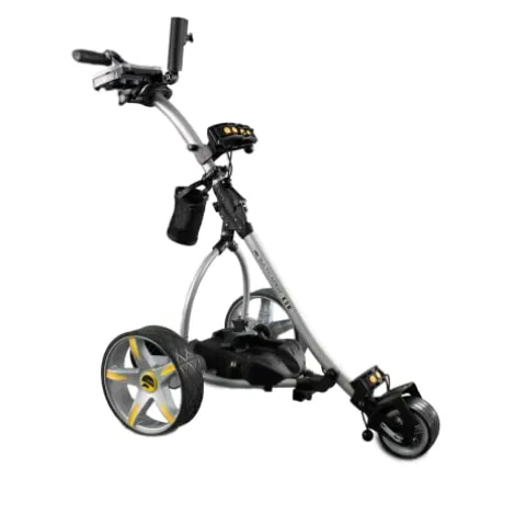 BAT-CADDY ELECTRIC GOLF CADDY X3R Sealed Lead 18-Hole Battery Powered Golf Push Cart Titanium Silver