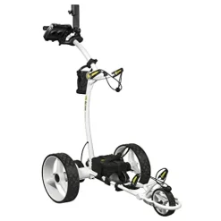 BAT-CADDY ELECTRIC GOLF CADDY X4R Sealed Lead 18-Hole Battery Powered Golf Push Cart with Remote, Dual Motor, 9-Speeds and Reverse, Cruise Control, Anti-Tip Wheel, Downhill Control Arctic White