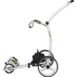 BAT-CADDY ELECTRIC GOLF CADDY X4R Sealed Lead 18-Hole Battery Powered Golf Push Cart with Remote, Dual Motor, 9-Speeds and Reverse, Cruise Control, Anti-Tip Wheel, Downhill Control Arctic White