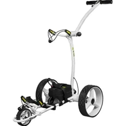 BAT-CADDY ELECTRIC GOLF CADDY X4R Sealed Lead 18-Hole Battery Powered Golf Push Cart with Remote, Dual Motor, 9-Speeds and Reverse, Cruise Control, Anti-Tip Wheel, Downhill Control Arctic White