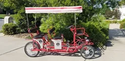 Beach Surrey Company Double Bench Surrey Bike Red