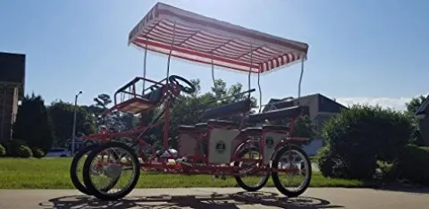 Beach Surrey Company Double Bench Surrey Bike Red