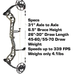 Bear Archery Escalate Adult Compound Bow Package 70 lb Draw Weight Right Hand True Timber Strata