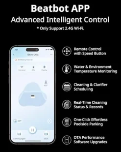 Beatbot iSkim Ultra Solar Robotic Pool Skimmer Silver Gray