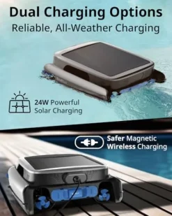 Beatbot iSkim Ultra Solar Robotic Pool Skimmer Silver Gray