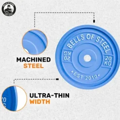 Bells of Steel Calibrated Machined Iron Weight Plates 55 lb Pair Black