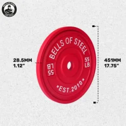 Bells of Steel Calibrated Machined Iron Weight Plates 55 lb Pair Black