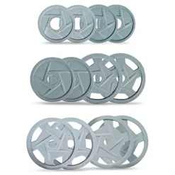 Bells of Steel Cast Iron Weight Plates Mighty Grip Olympic Weight Plates Gray