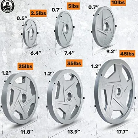 Bells of Steel Cast Iron Weight Plates Mighty Grip Olympic Weight Plates Gray