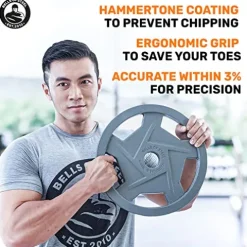 Bells of Steel Cast Iron Weight Plates – Mighty Grip Olympic Weight Plates Gray