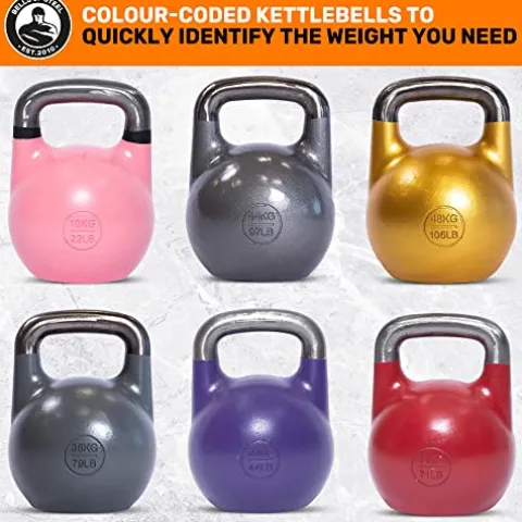 Bells of Steel Competition Kettlebell – Commercial and Home Gym – Strength Training – 36 kg Grey