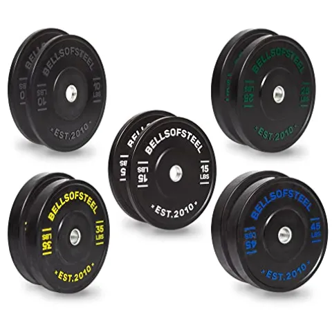 Bells of Steel Dead Bounce Conflict Bumper Plates – Commercial and Home Gym – 260 lb Olympic Weight Set
