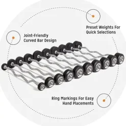 Bells of Steel Fixed Barbell Curl Set 20-110 lbs