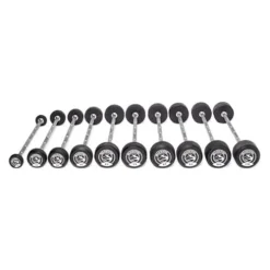 Bells of Steel Fixed Straight Barbell Set 20-110 lbs with Stand