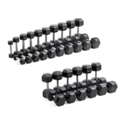Bells of Steel Hex Dumbbells Set 5-50lb Rubber 10 Pairs