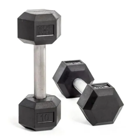 Bells of Steel Hex Dumbbells Set 5-50lb Rubber 10 Pairs