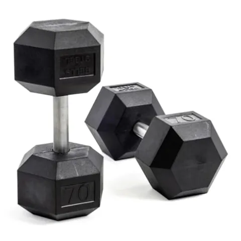 Bells of Steel Hex Dumbbells Set 5-50lb Rubber 10 Pairs