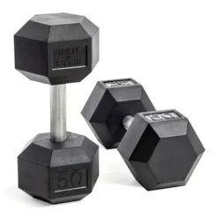 Bells of Steel Hex Dumbbells Set 55-80lb Rubber Medium Knurled