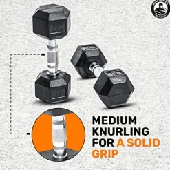 Bells of Steel Rubber Hex Dumbbells Set Black