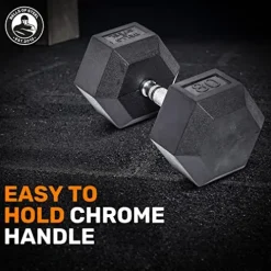 Bells of Steel Rubber Hex Dumbbells Set Black