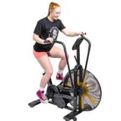 Bells of Steel Stationary Blitz Air Bike Exercise Bike – Belt Driven with Phone and Bottle Holder – 25-in Fan Diameter