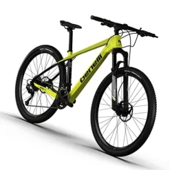 Benelli Bike 29” Carbon Mountain 18 Speed, Brake Disc, Light-Weight Hardtail Frame (Large) Yellow Black