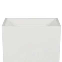 Benzara 32 Inch Tall Tapered Barrel Planter Vase with Hidden Insert White