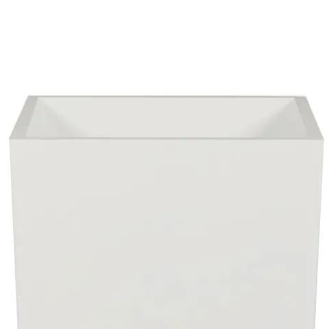 Benzara 32 Inch Tall Tapered Barrel Planter Vase with Hidden Insert White