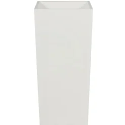 Benzara 32 Inch Tall Tapered Barrel Planter Vase with Hidden Insert White