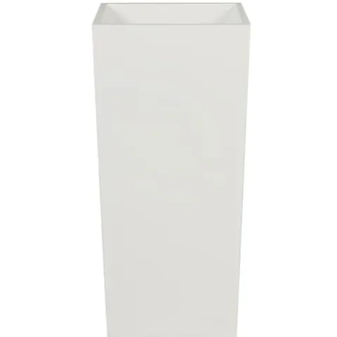 Benzara 32 Inch Tall Tapered Barrel Planter Vase with Hidden Insert White