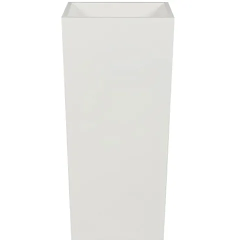 Benzara 32 Inch Tall Tapered Barrel Planter Vase with Hidden Insert White