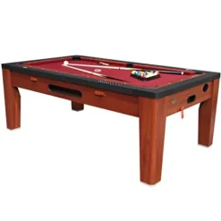 Berner Billiards 6 in 1 Multi Game Table Cherry Blue Green Red