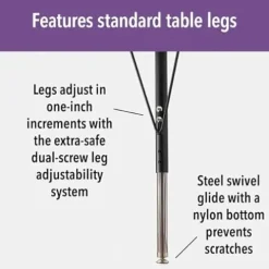 Berries Jonti-Craft Square Activity Table E-Height Adjustable 48″x48″ Gray/Teal