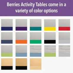 Berries Jonti-Craft Square Activity Table E-Height Adjustable 48″x48″ Gray/Teal