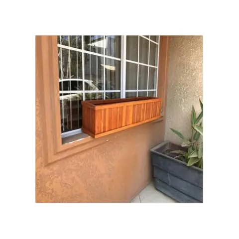 Best Redwood Window Planter Box 48 in Heart Stain