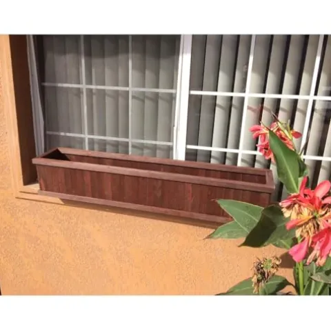 Best Redwood Window Planter Box 48 in Heart Stain