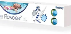 Bestway Above Ground Swimming Pool with Cleaning Kit Gray