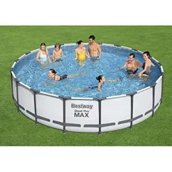 Bestway Above Ground Swimming Pool with Cleaning Kit Gray