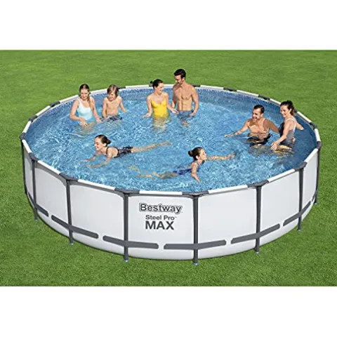 Bestway Above Ground Swimming Pool with Cleaning Kit Gray