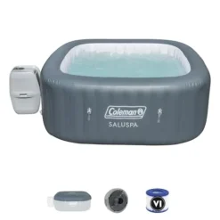 Bestway Coleman Hawaii AirJet Large Square Inflatable Hot Tub Gray