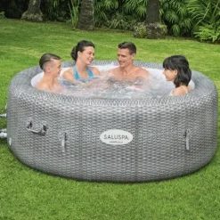 Bestway Coleman Honolulu AirJet Inflatable Hot Tub with EnergySense Cover Gray