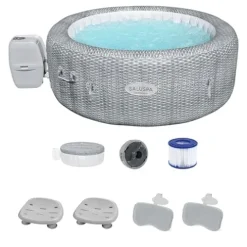 Bestway Coleman Honolulu AirJet Inflatable Hot Tub with EnergySense Cover Gray