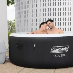 Bestway Coleman Miami AirJet Inflatable Hot Tub with EnergySense Cover Black