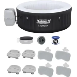 Bestway Coleman Miami AirJet Inflatable Hot Tub with EnergySense Cover Orange