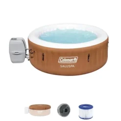 Bestway Coleman Miami AirJet Inflatable Hot Tub with EnergySense Cover Black