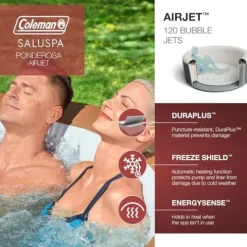 Bestway Coleman Miami AirJet Inflatable Hot Tub Black